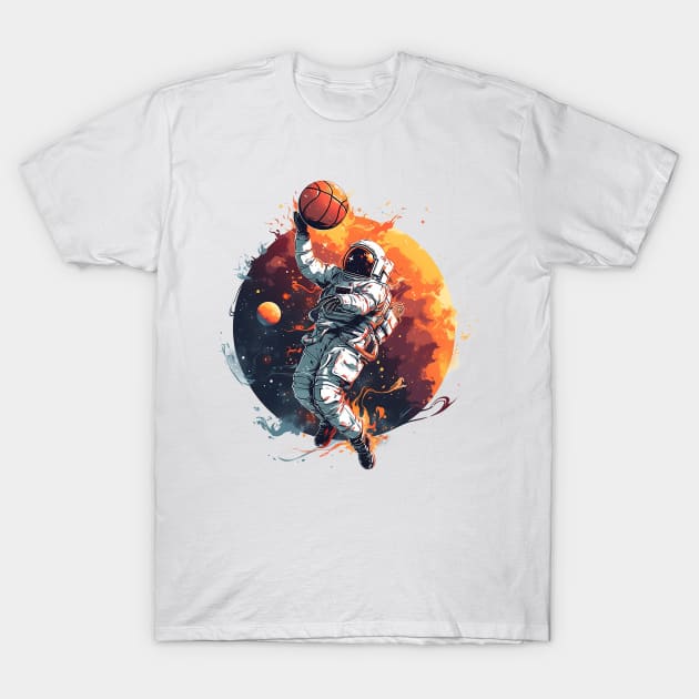 astronaut play basketball T-Shirt by boxermaniac